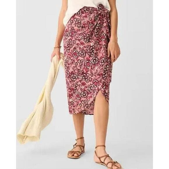 FAHERTY Pacifica Linen Wrap Skirt Sz Medium - Picture 1 of 7